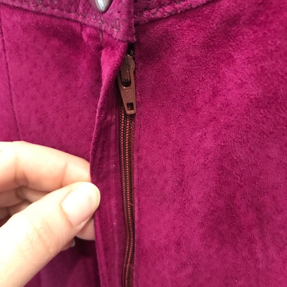 Vintage Danier Suede Skirt 4 Fuchsia Purple - Picture 5 of 9